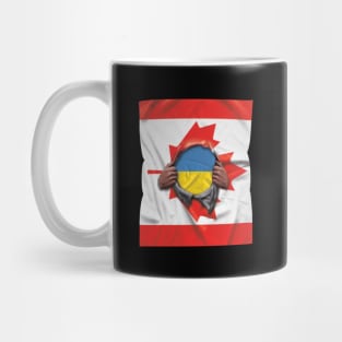 Ukraine Flag Canadian Flag Ripped - Gift for Ukrainian From Ukraine Mug